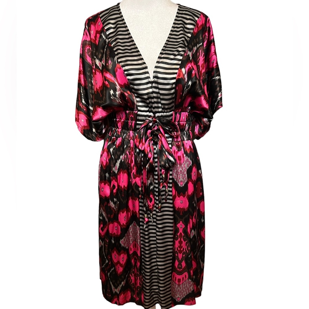 Plenty by Tracey Reese Pink and Silver Dress. 100% Silk. Size Small.